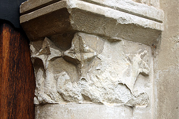 Capital on the east side of the south door March 2012
